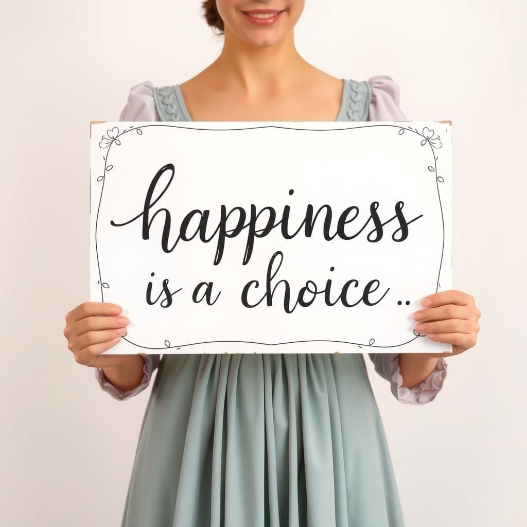 Elegant Woman Promotes Happiness as Illustration