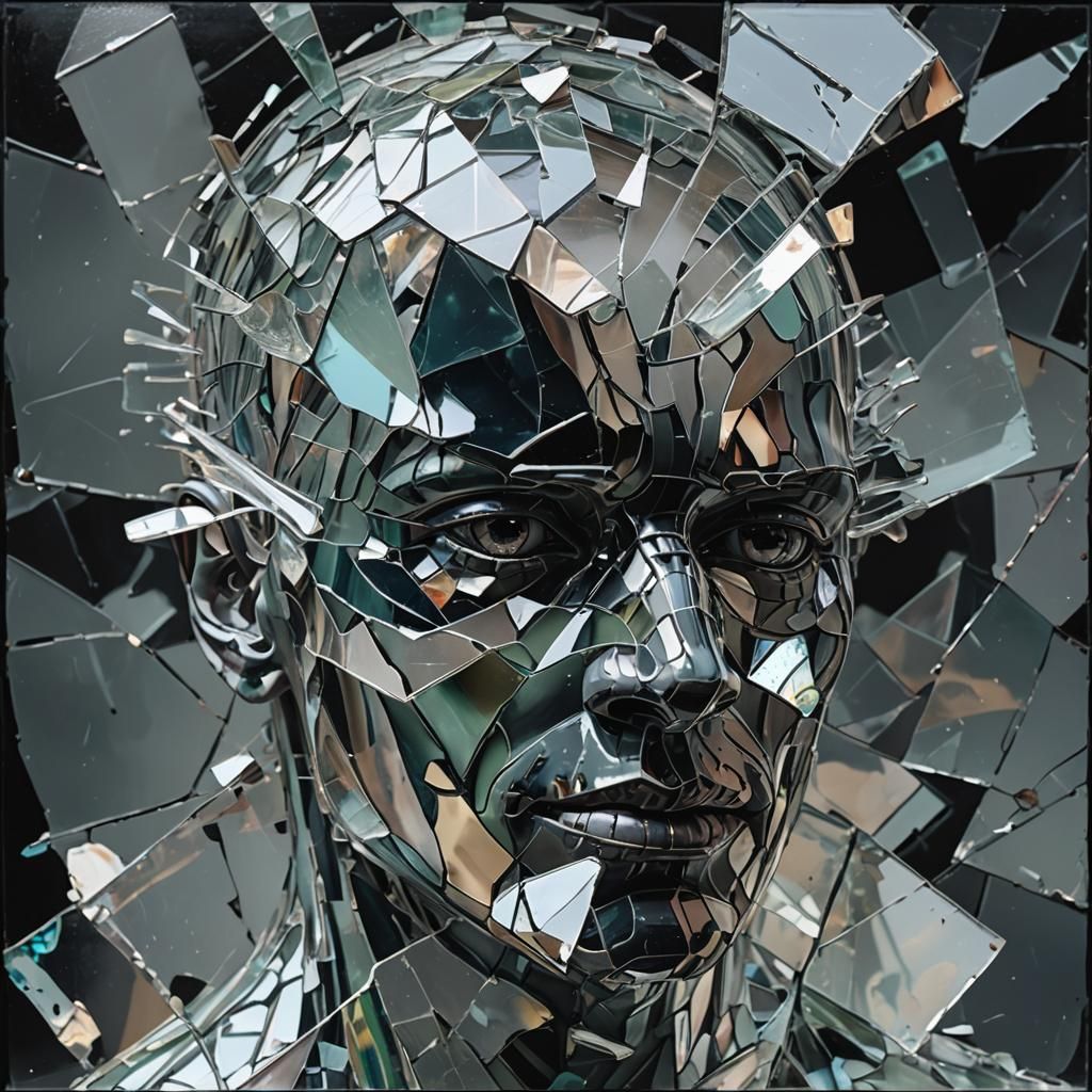 Surreal Fragmented Head: Exploring Inner Turmoil with Abstra...