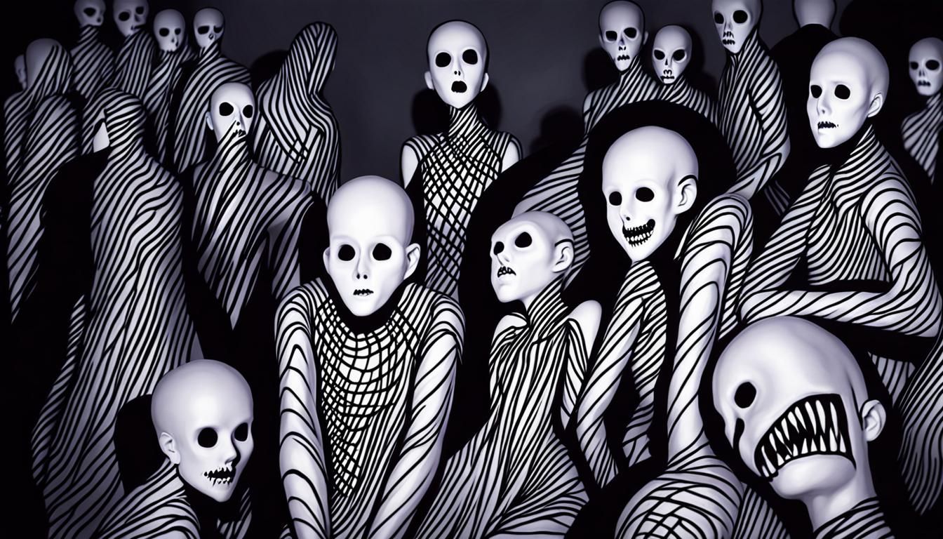 Sinister Porcelain Mannequin in Charcoal Style