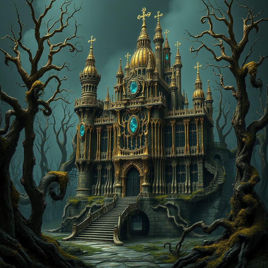 Golden Bone Castle in Decaying Forest