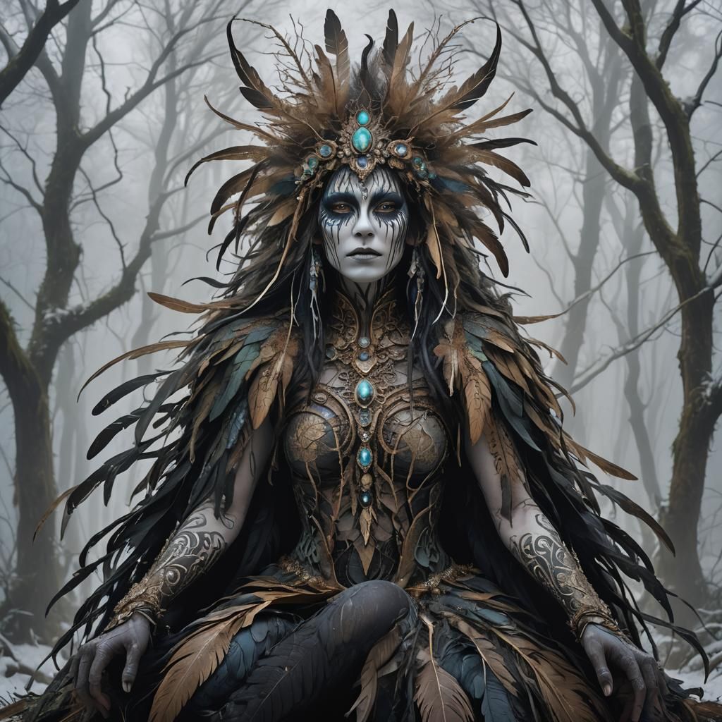 Mystical Forest Creature in Ethereal Woodland Setting