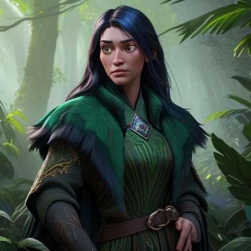 Horse and Cat Explore Lush Fantasy Forest