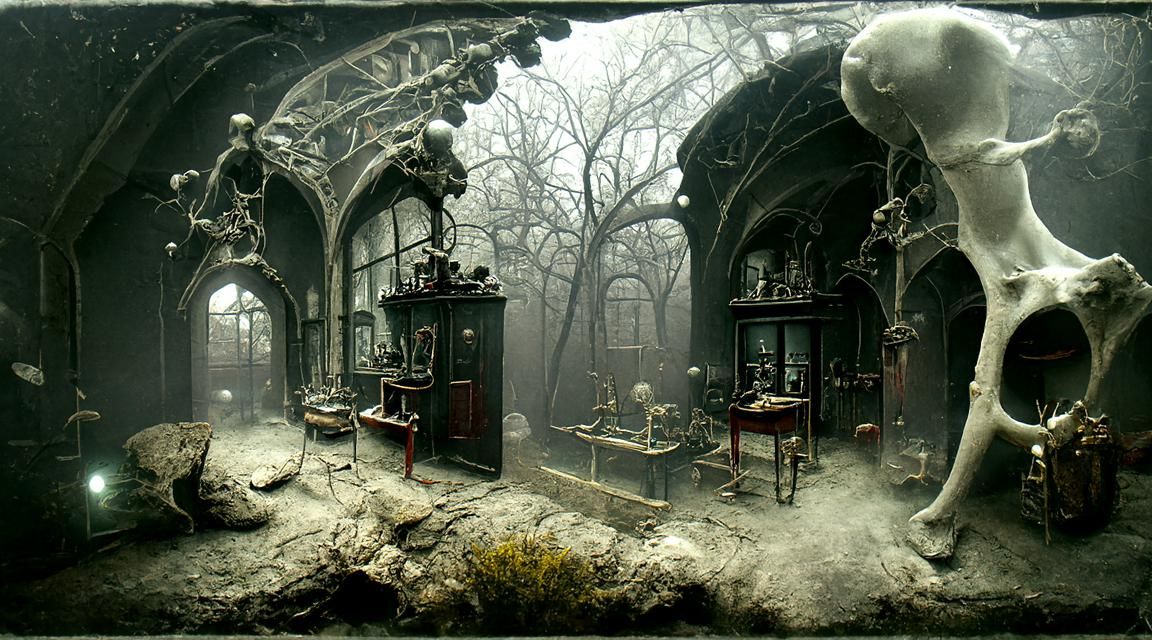 Eerie Gothic Laboratory with Body Parts in 8K