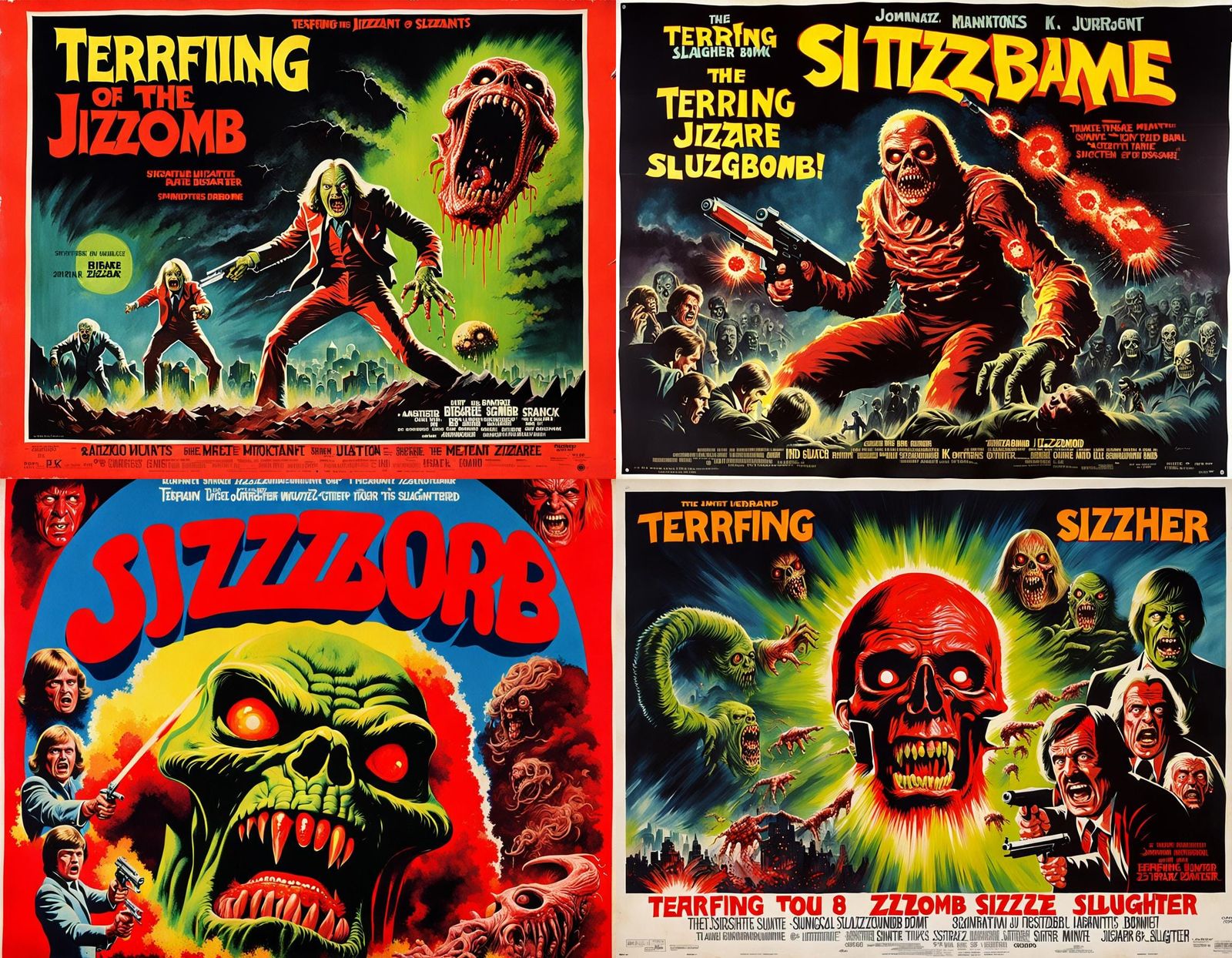 Terrifying Mutant Jizzbomb Slaughter: 1970s Movie Poster