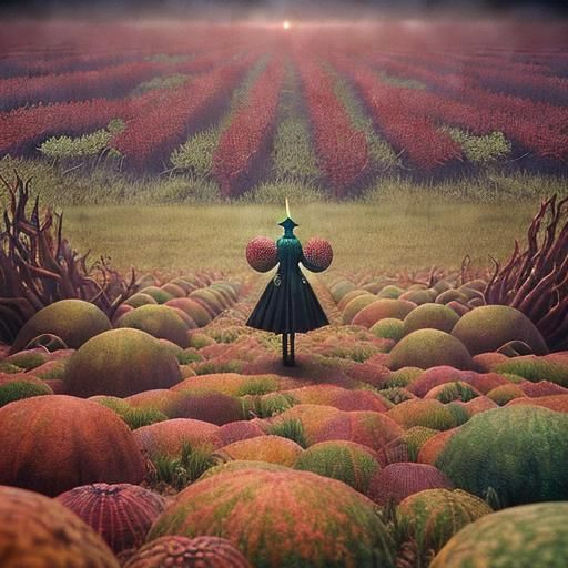 Psychedelic Cornucopia in Surrealist 3D Style