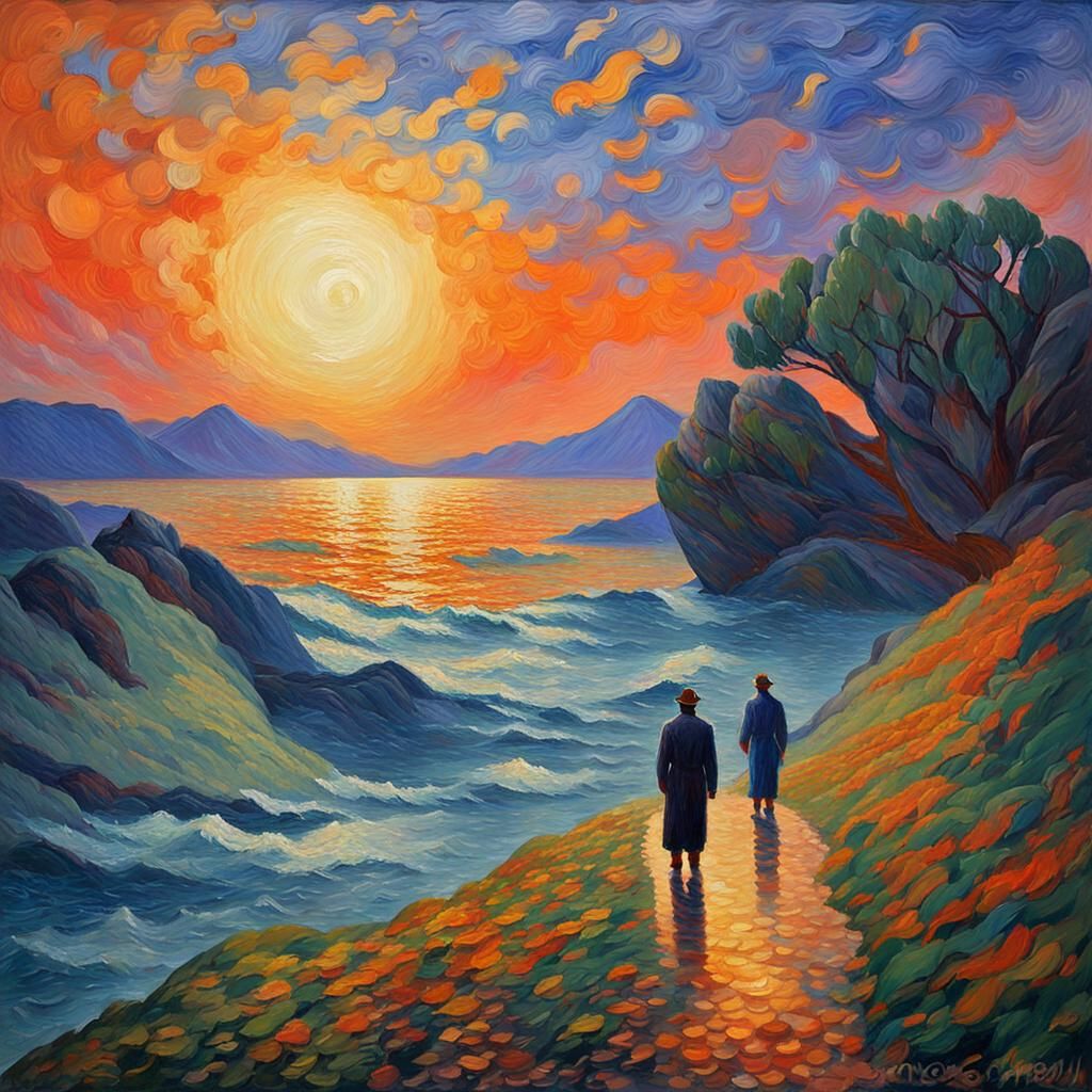 Visionary Outpouring: An Expressionist Oil Painting