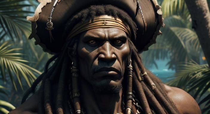 Brutal Pirate Black Caesar in Mangrove Waters