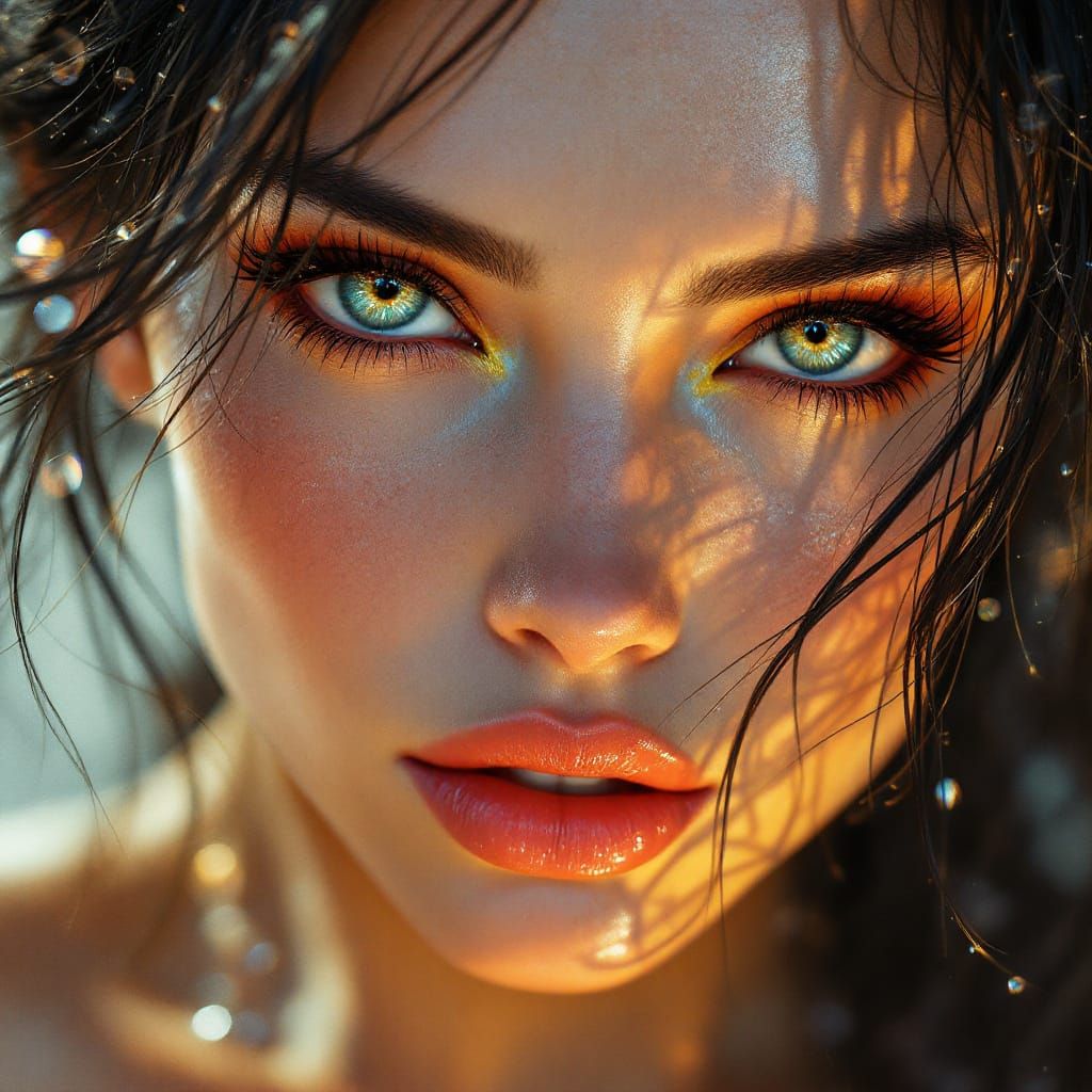 Striking Mythic Woman in Dramatic Fantasy Art Style