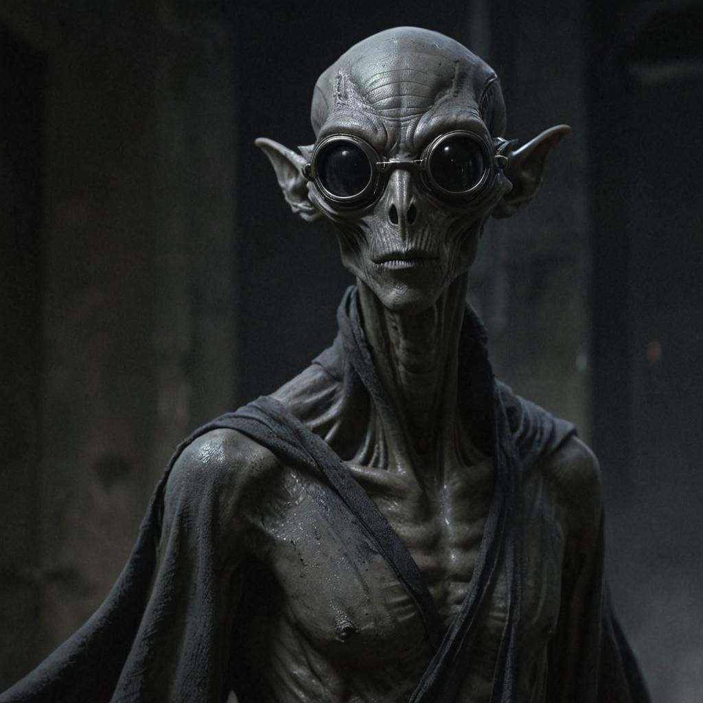 Eerie Alien Portrait in Dark Fantasy Style