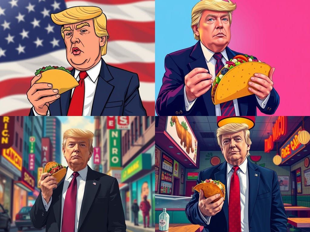 Donald Trump and Taco: An AI-Generated Caricature