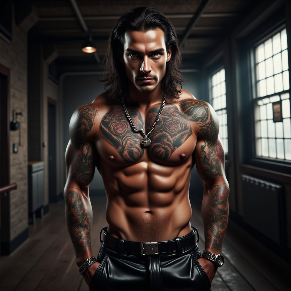 Muscular Rebel in Industrial Chic