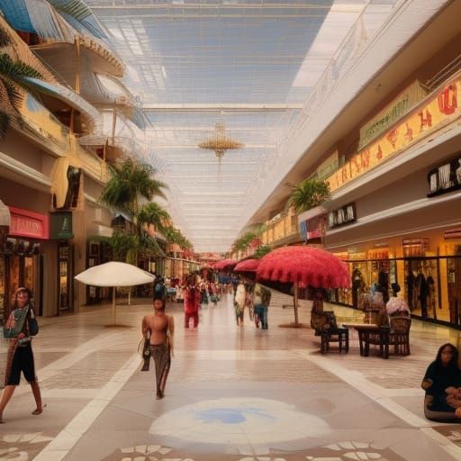 Epic Coconut Mall Digital Matte Painting
