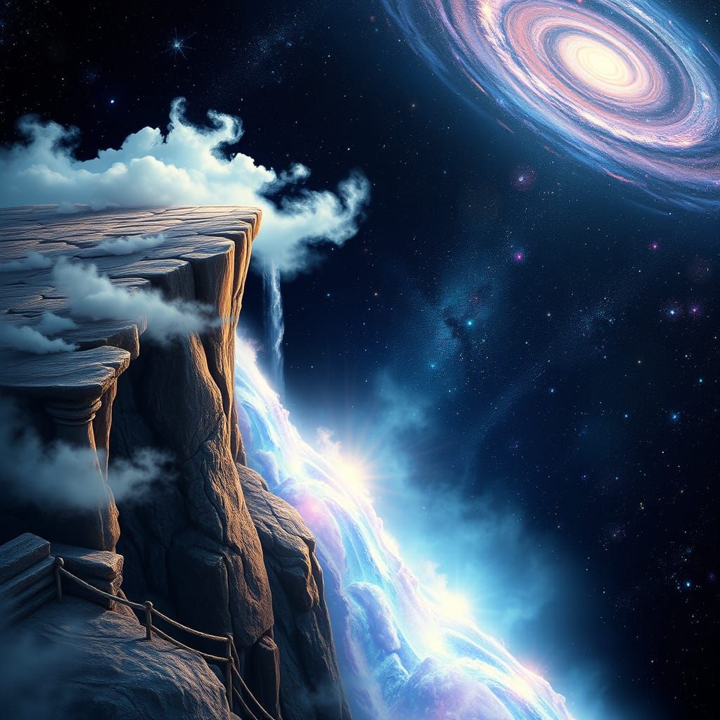 Ancient Stone Structure Unfurls into Vibrant Cosmic Landscap...