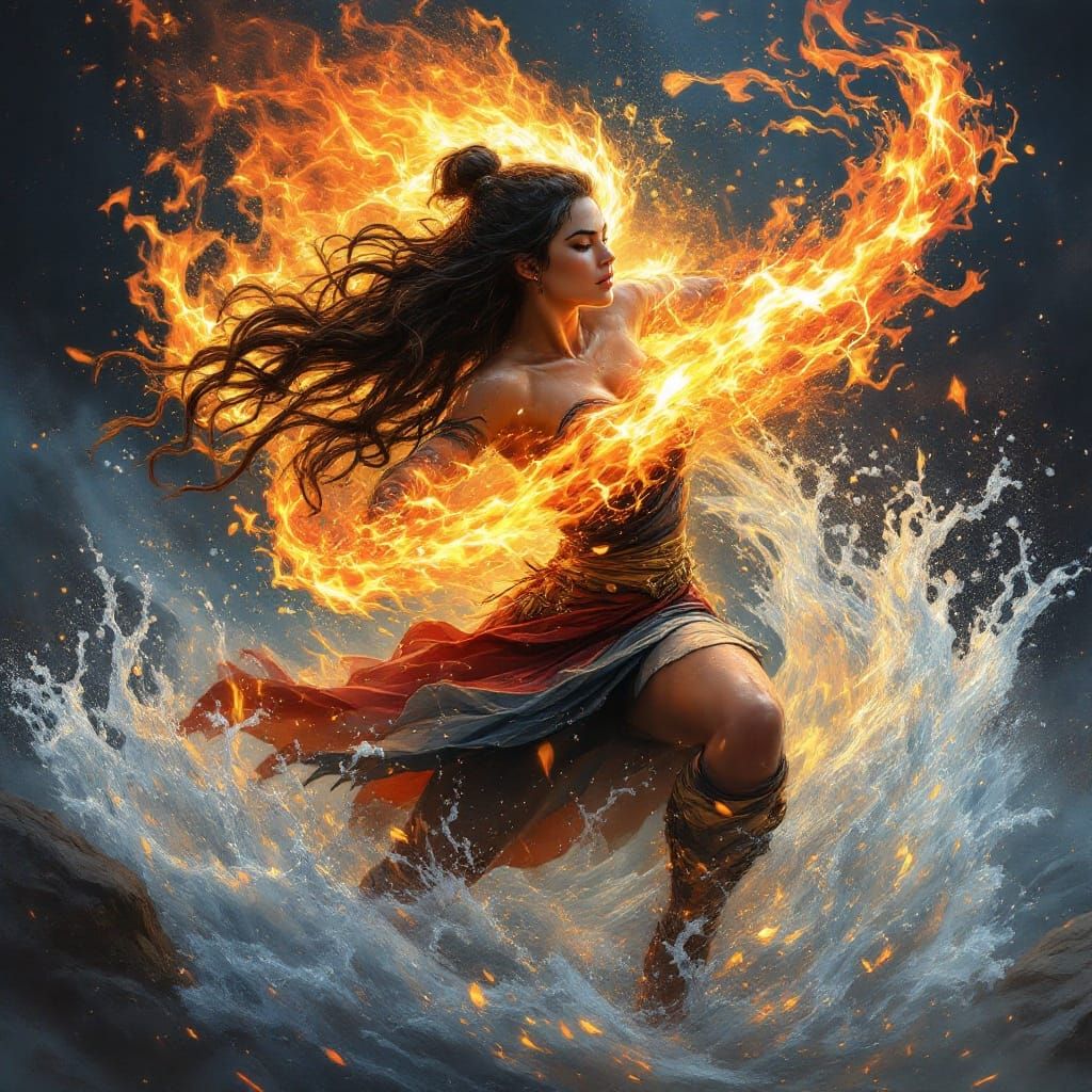 Korra's Dance: Fire and Water Harmony