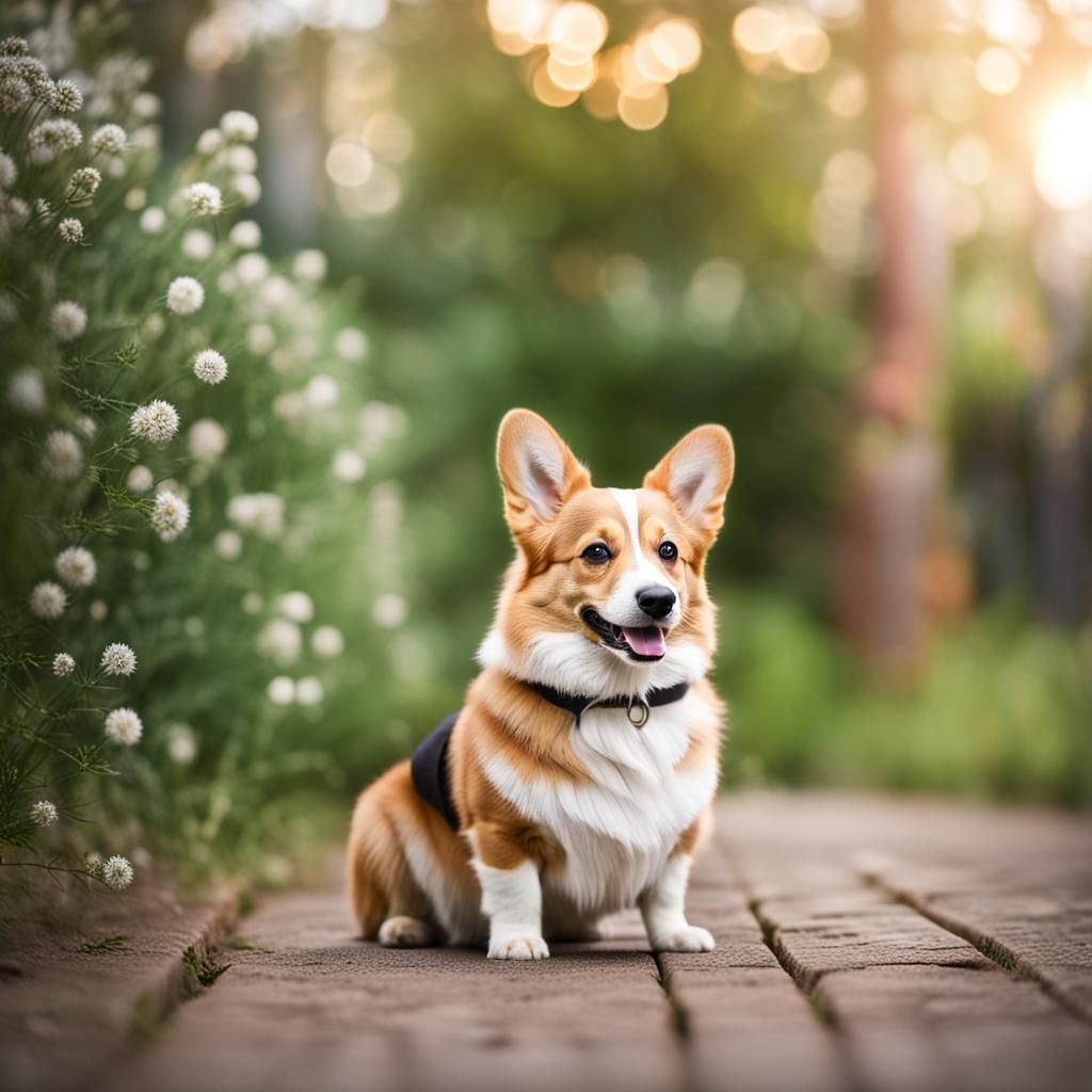 Corgi Portrait in Natural Lighting, Professional Photography