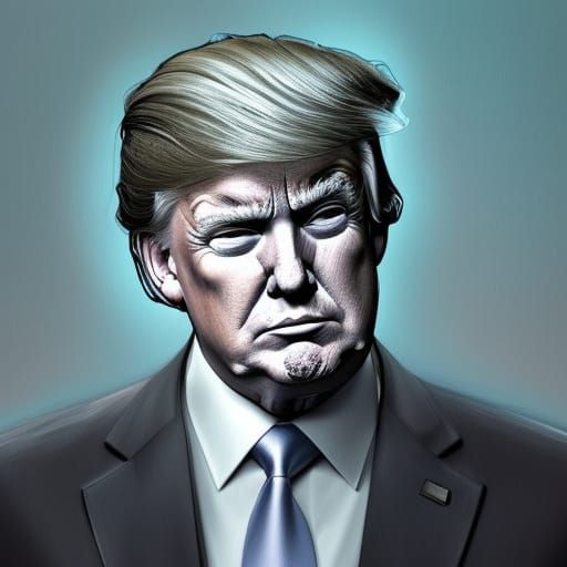 Detailed Portrait of Donald Trump in Digital Art Style