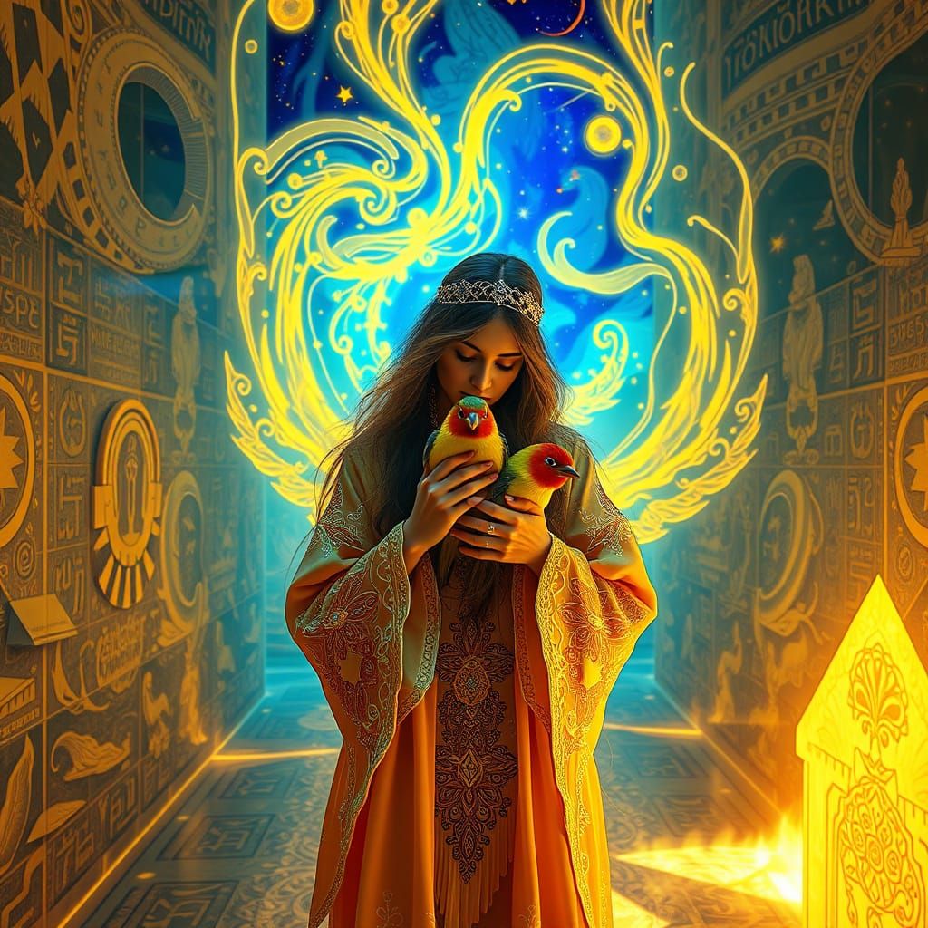 Cosmic Hippie in Infinity Mirrored Room with Ruby Birds and ...