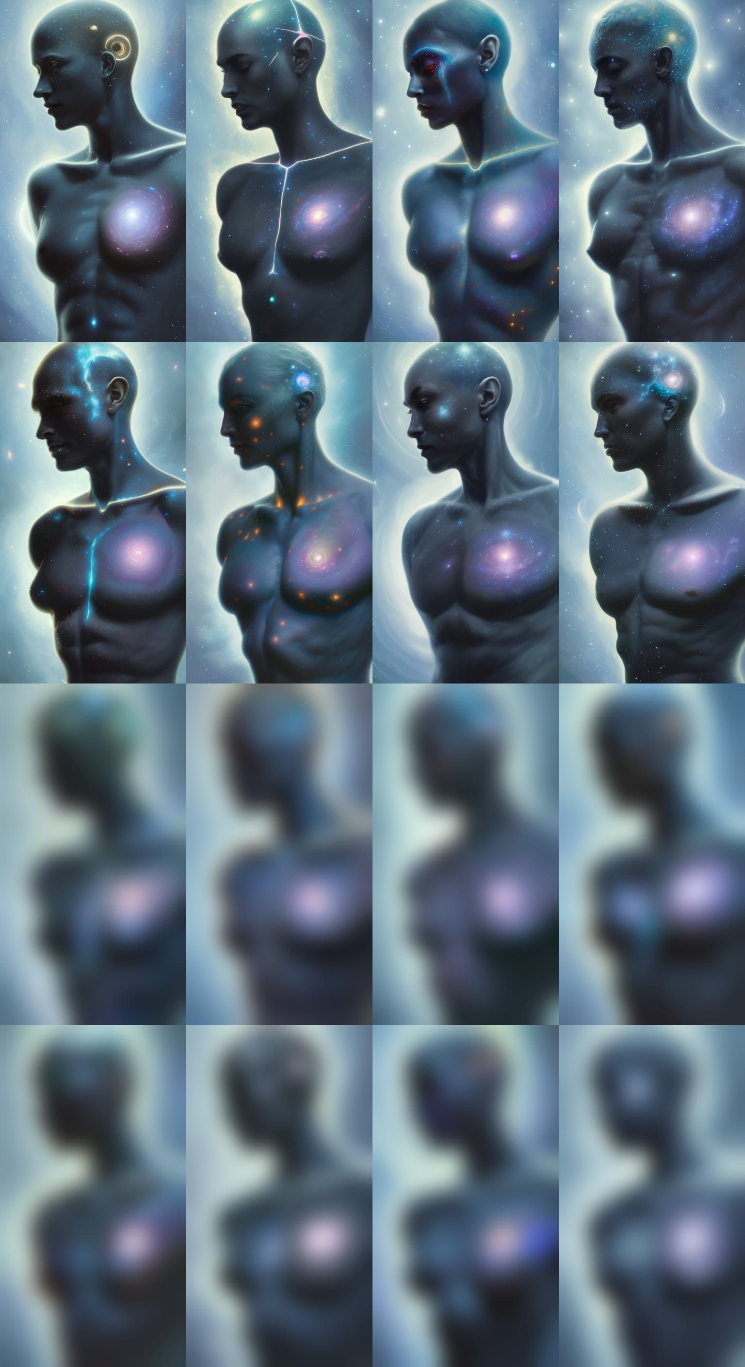 Cosmic God Portrait with Galactic Body