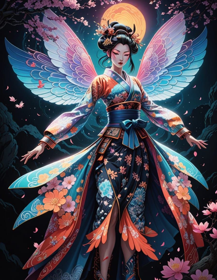 Epic Fantasy Samurai in Vibrant Cherry Blossom Realm