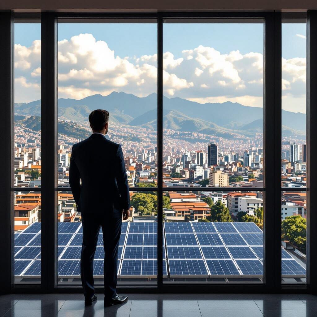 Solar Panels in Cali: Matte Painting Style