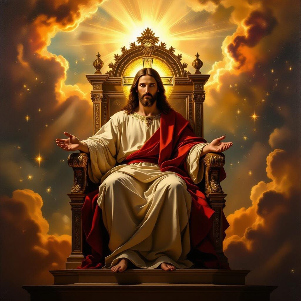 Jesus Christ on Celestial Throne in Baroque Style