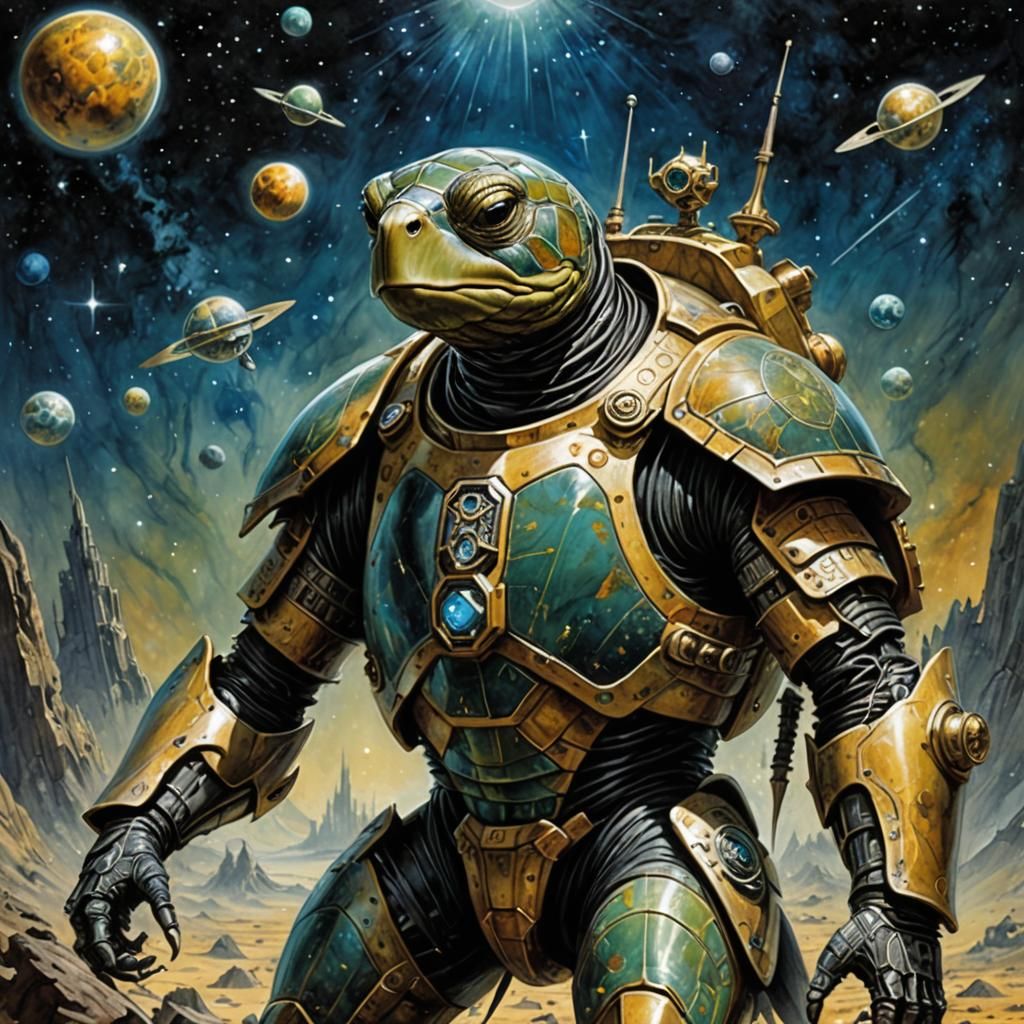 Cyber Turtle Knight in Space