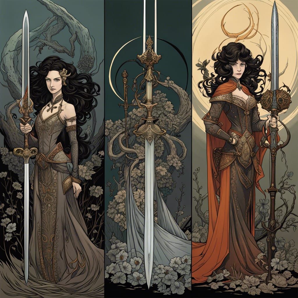 Magical Fantasy Swords Illustrated with Diagrams