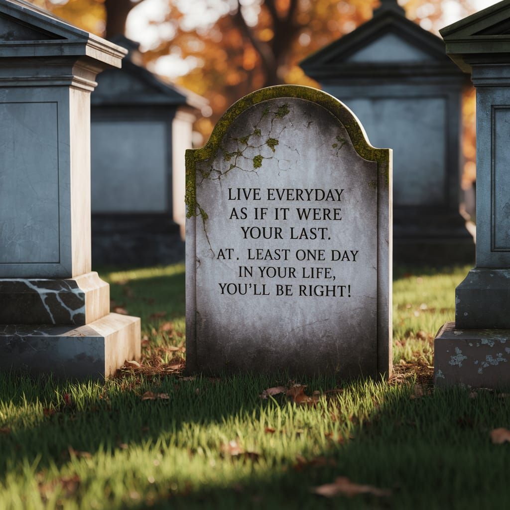 Weathered Wisdom in a Lush Cemetery