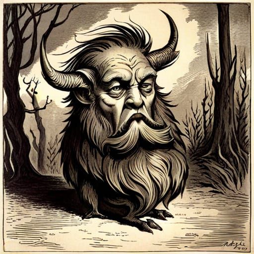 Monstrous Image in Tenniel Concept Art Style