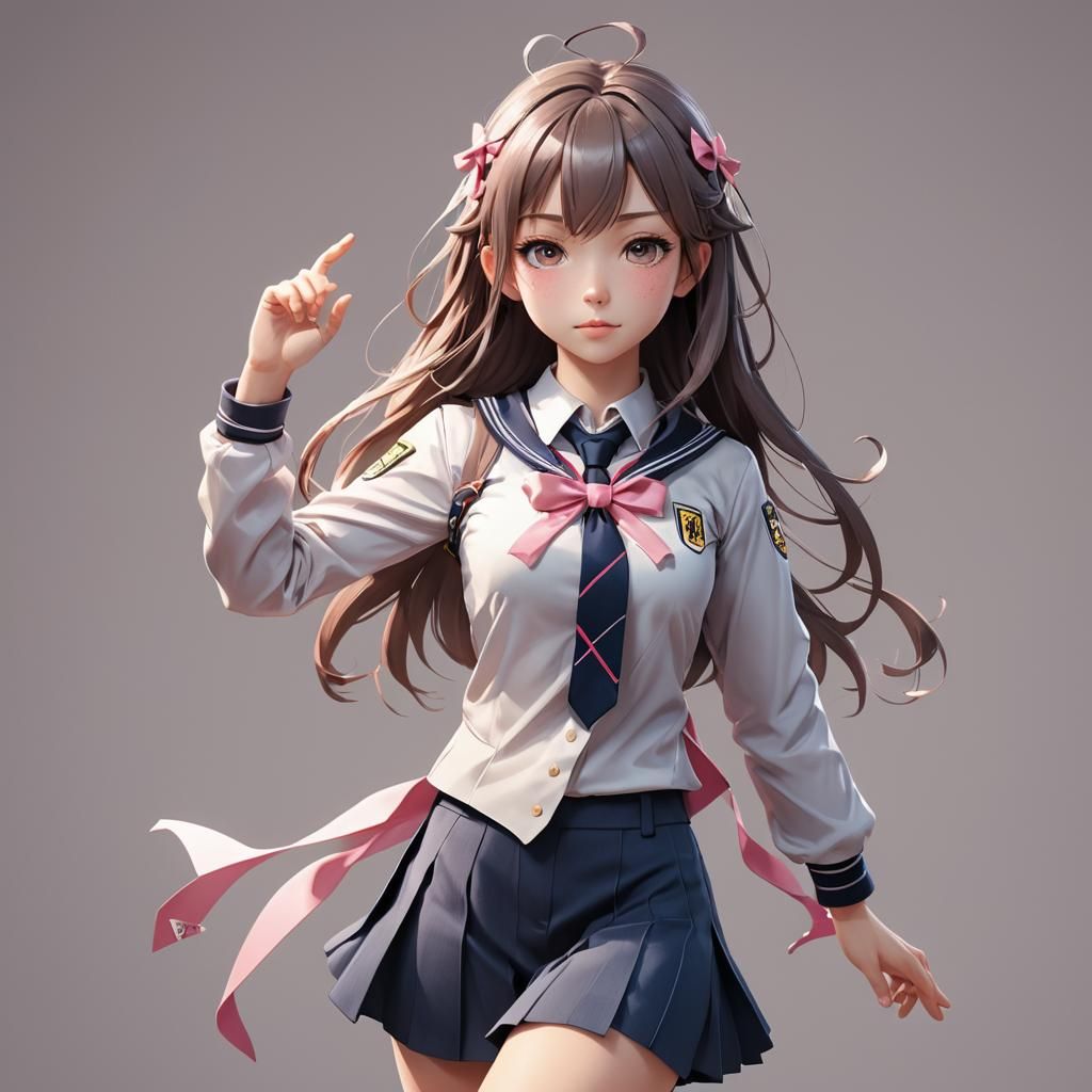 Anya Forger Anime Illustration in 3D Concept Art