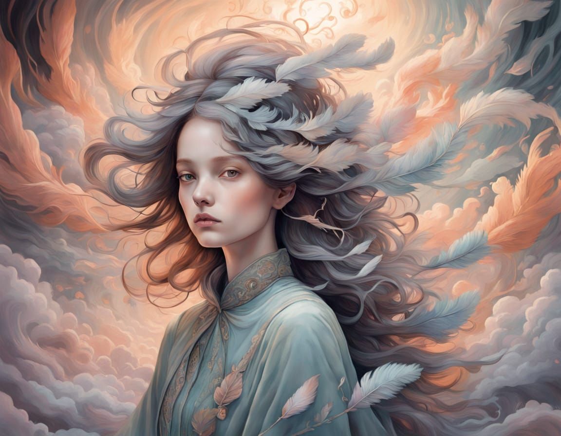 Dreamy Ethereal Woman Lost in Thought