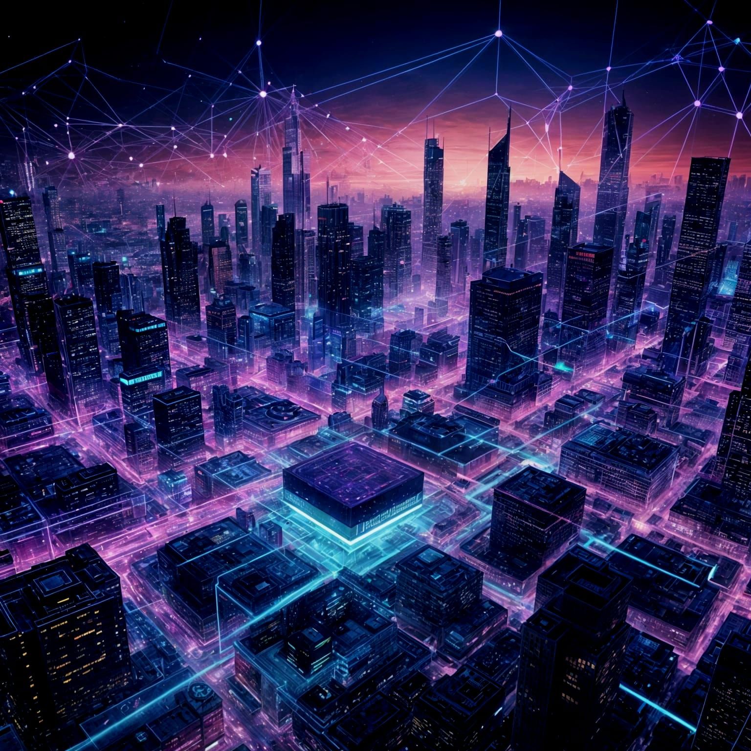 Futuristic Web3 Internet Transformation with Vibrant Nodes