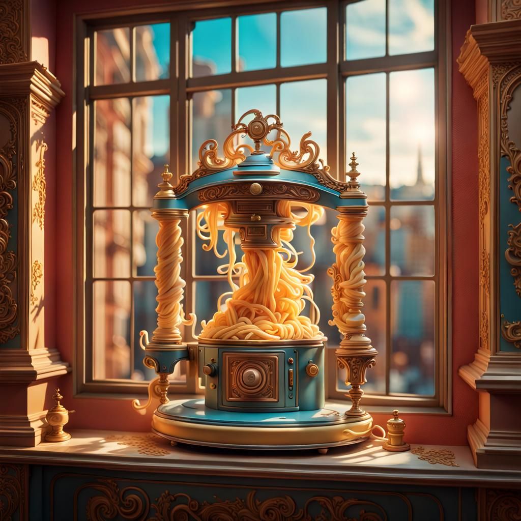 Rococo Pasta Machine Cityscape Diorama