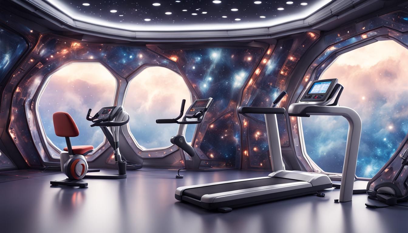Futuristic Gym in Spaceship Interior