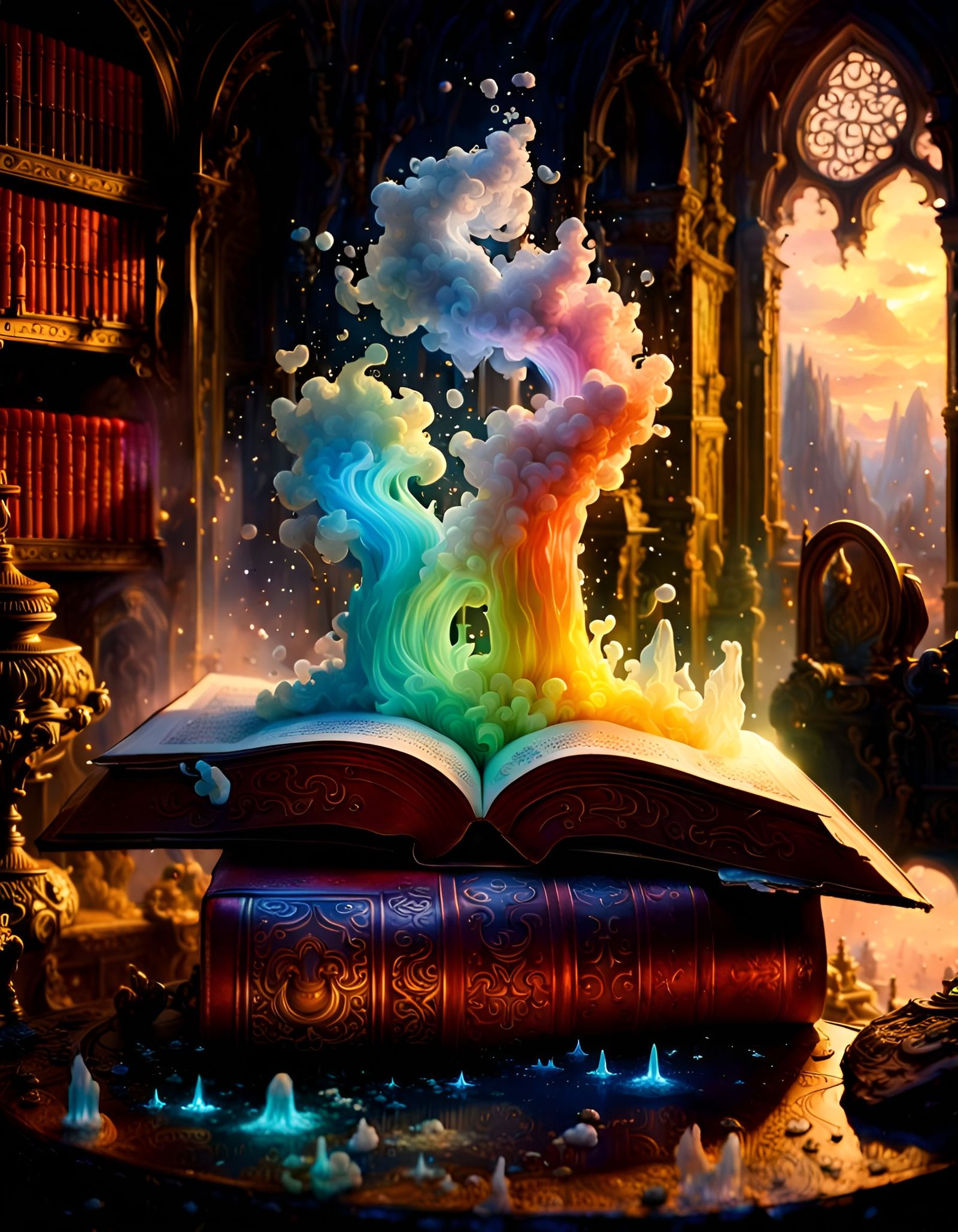 Bioluminescent Magic Emanating From Ancient Tome