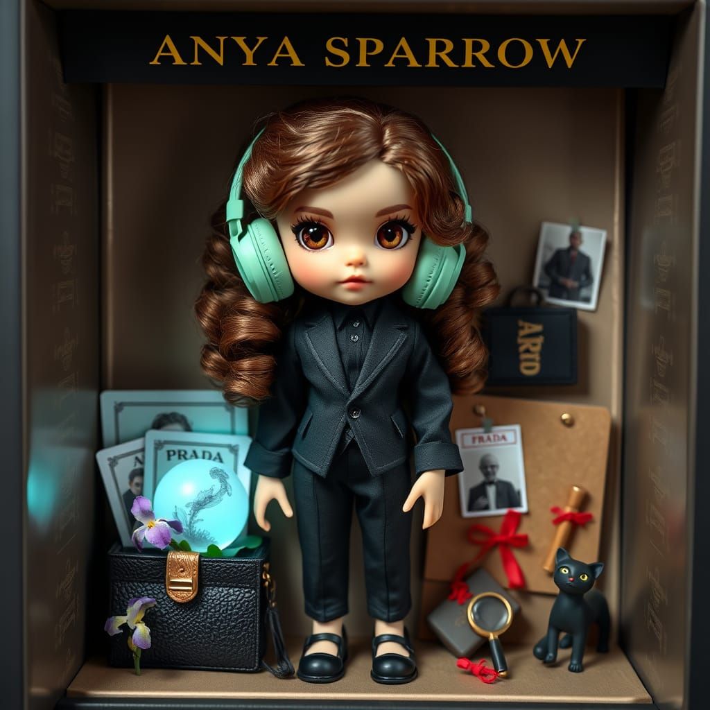 Confident Action Doll in Elegant Black Business Suit