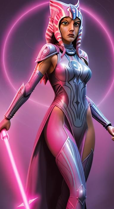 Ahsoka as Pink Lantern: Comic Book Art