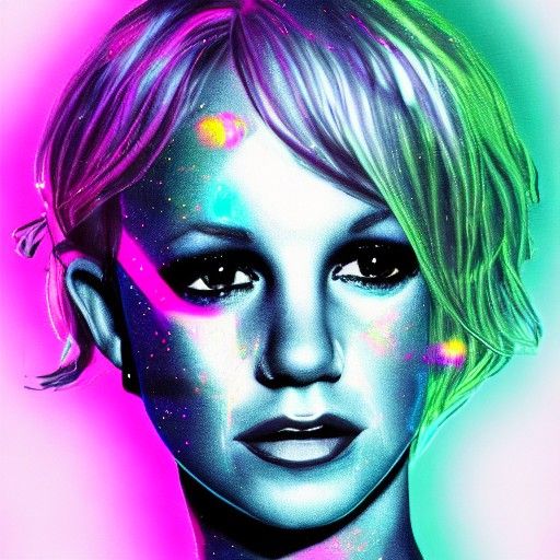 Brittany Spears: Holographic Astral Cosmic Illustration