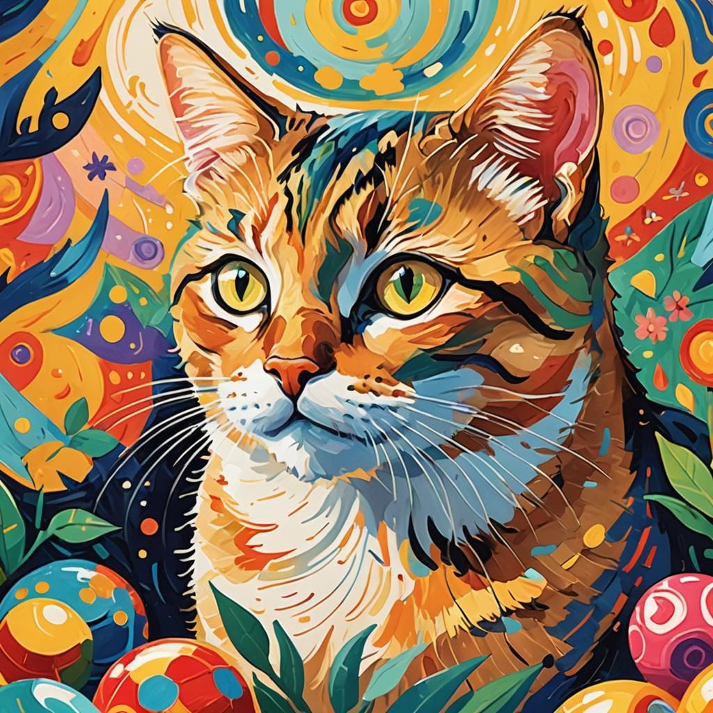 Cat's Eye View: Whimsical Impressionist Illustration