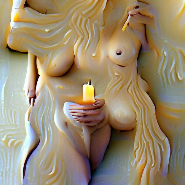 Nude Wax Goddess with Candle
