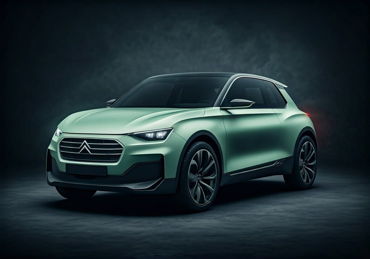 Sleek 2025 Citroën 2CV Concept Car in Light Green