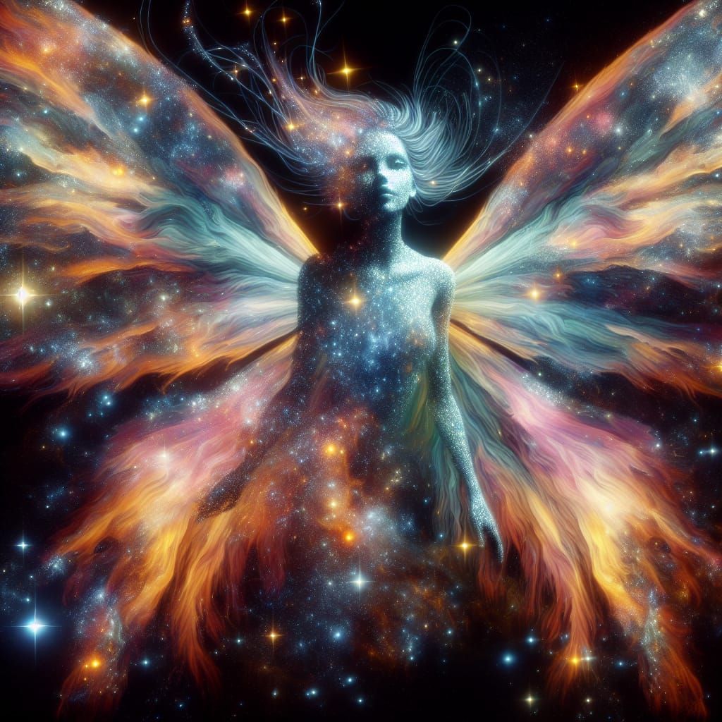 Milky Way Galaxy as Elegant Fairy in 8k