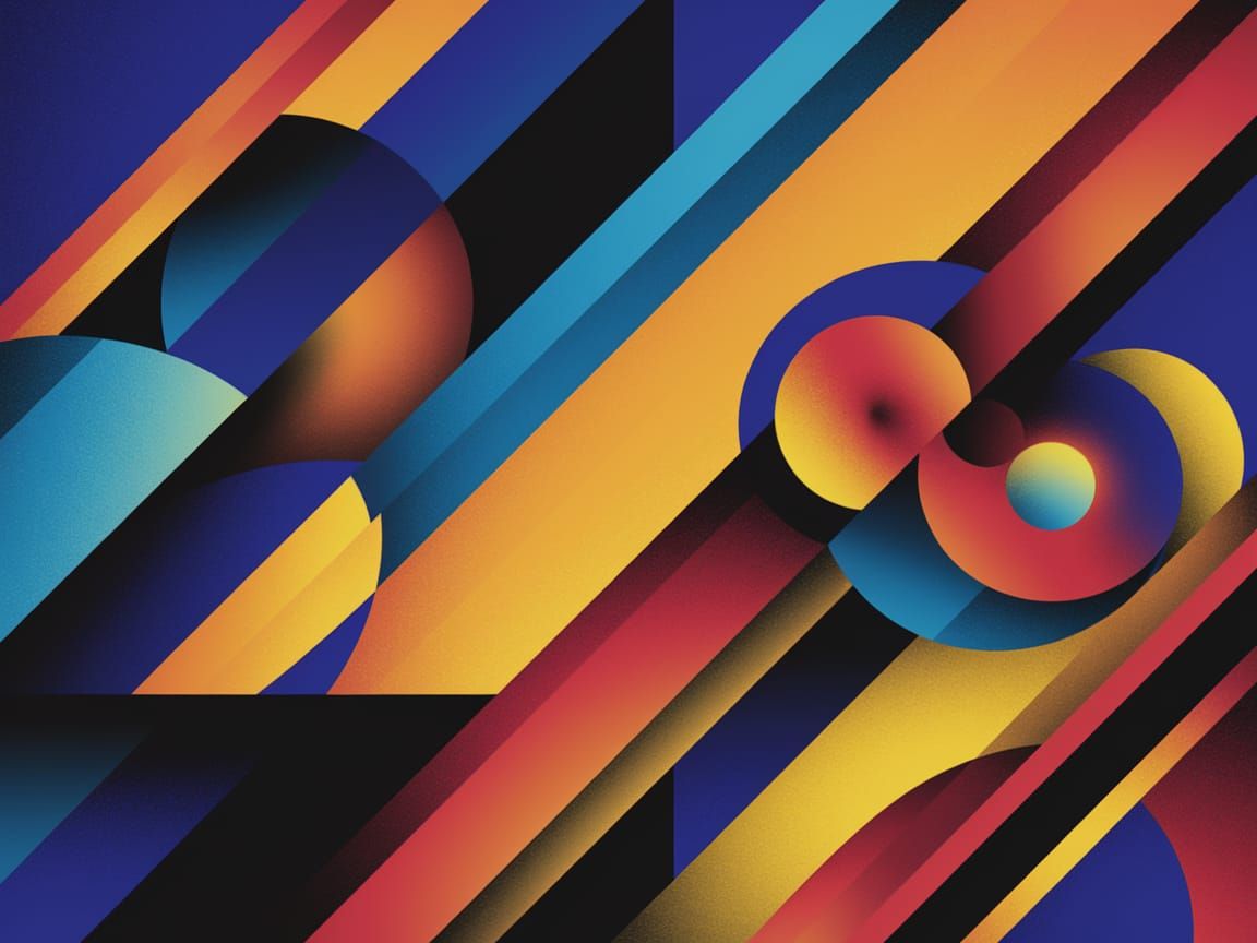 Vibrant Kandinsky-Inspired Geometric Abstraction