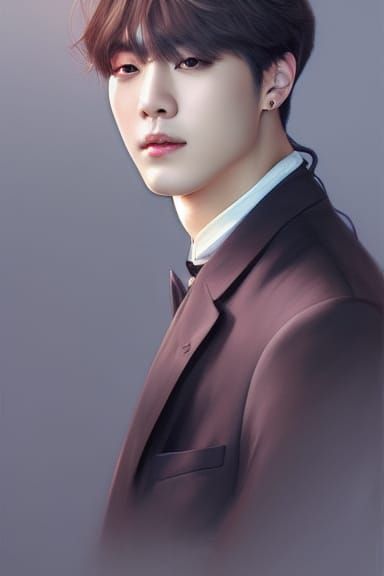 Kim Taehyung Portrait in Art Nouveau Style