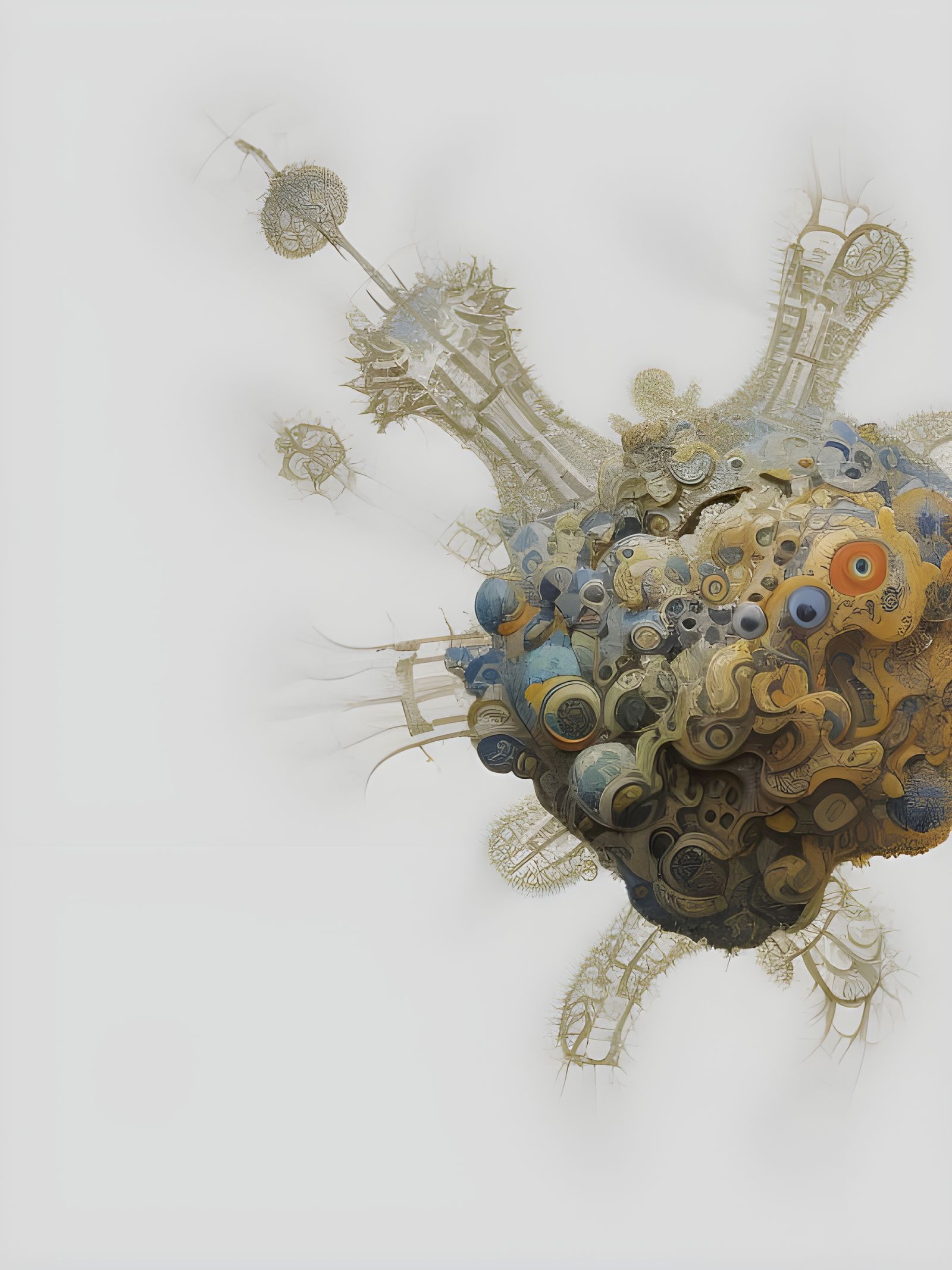 Abstract Geometric Fractal Painting in Hyperreal Style