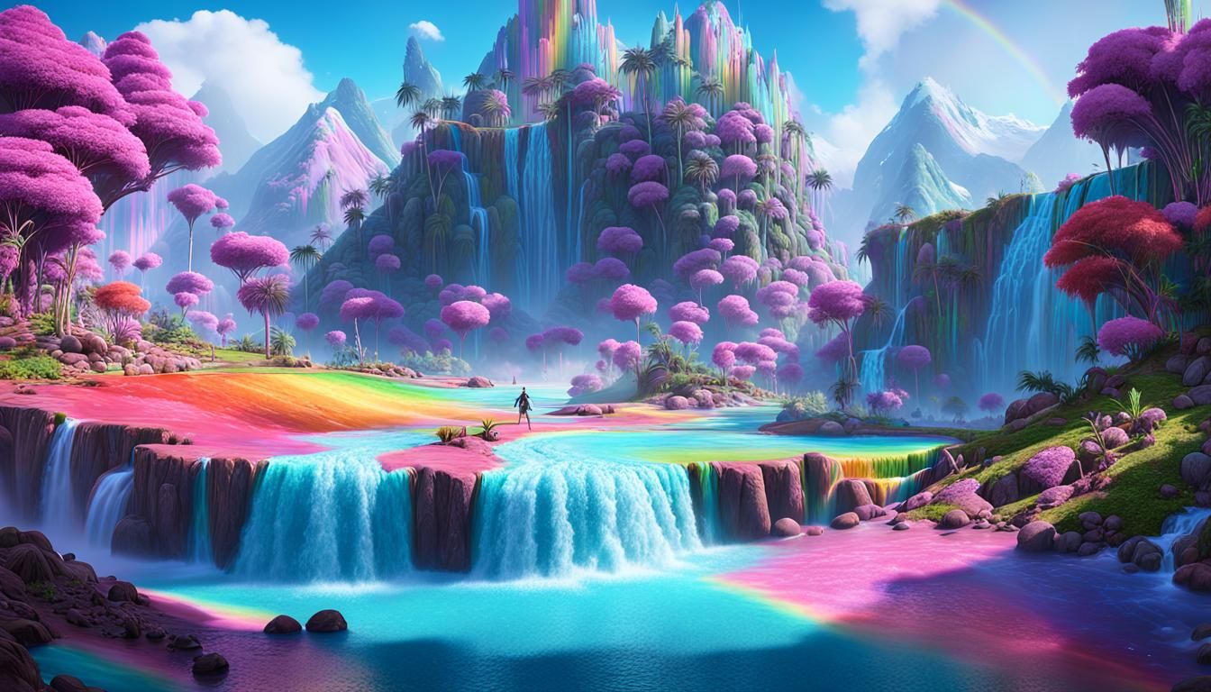 Wonderland: Candyfloss Mountains and Rainbow Falls
