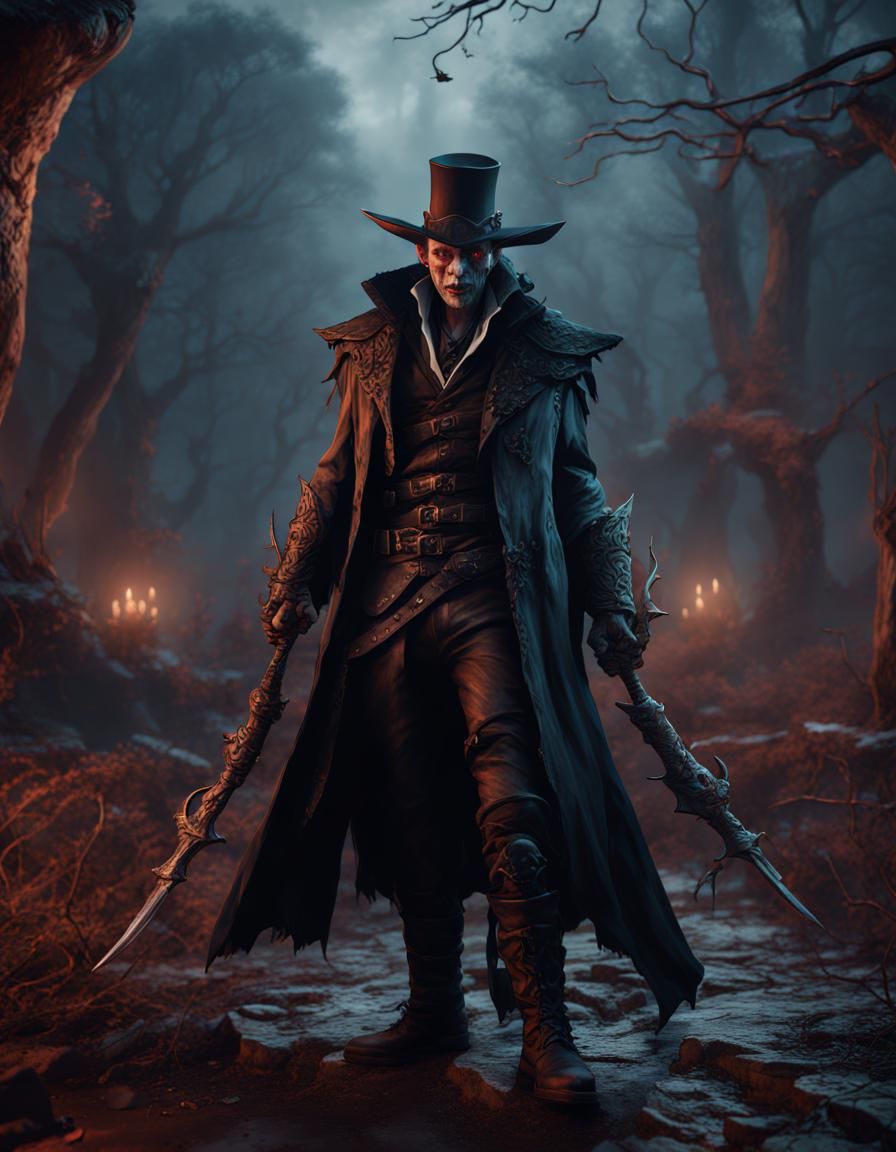 Dead Vampire Hunter in Detailed Matte Painting