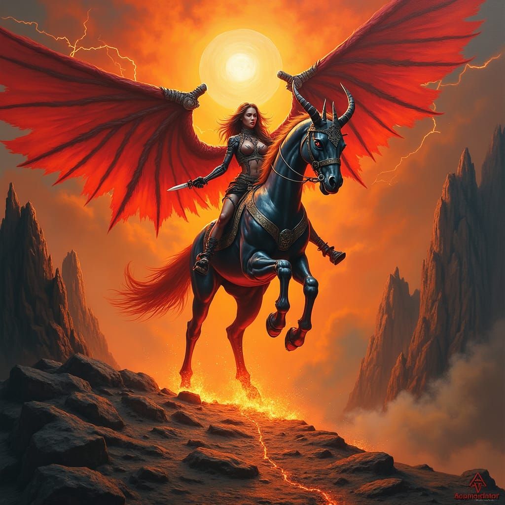 Epic Cyberpunk Demon Centaur Artwork