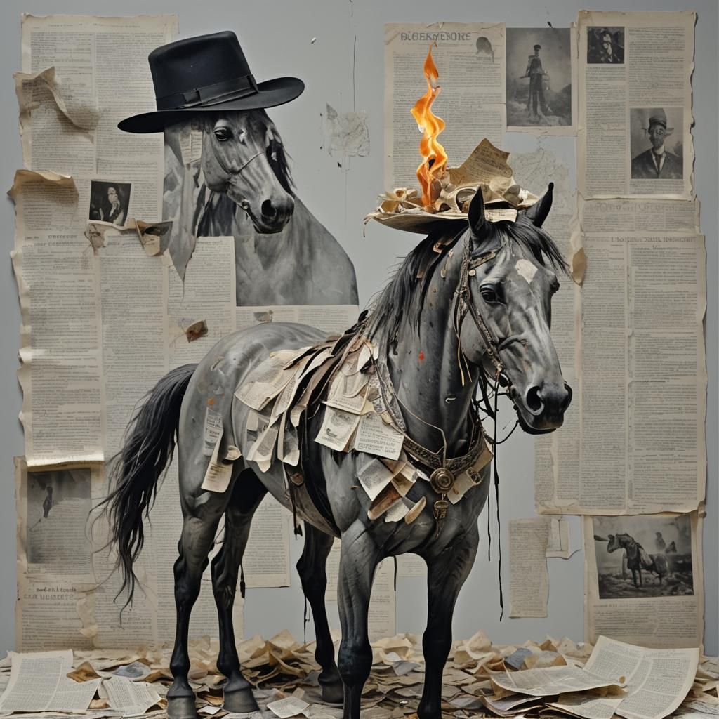 Surreal Horse in Dreamscape, Oil on Canvas