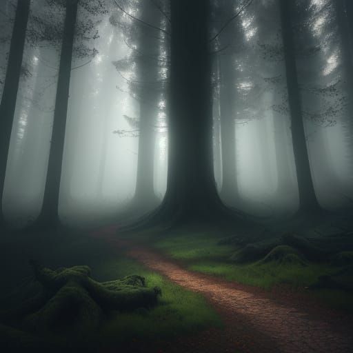 Mystical Fantasy Forest in Hyper-Realistic Digital Art